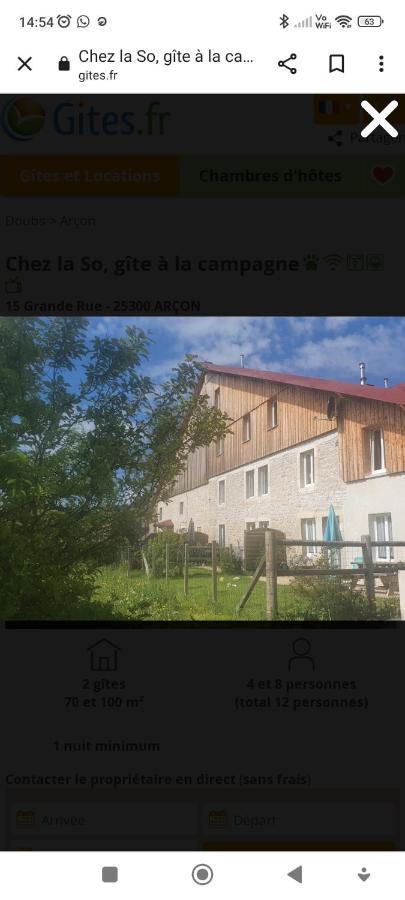 Gite Chez La So ! Avec Visite A La Ferme Arcon  Dış mekan fotoğraf